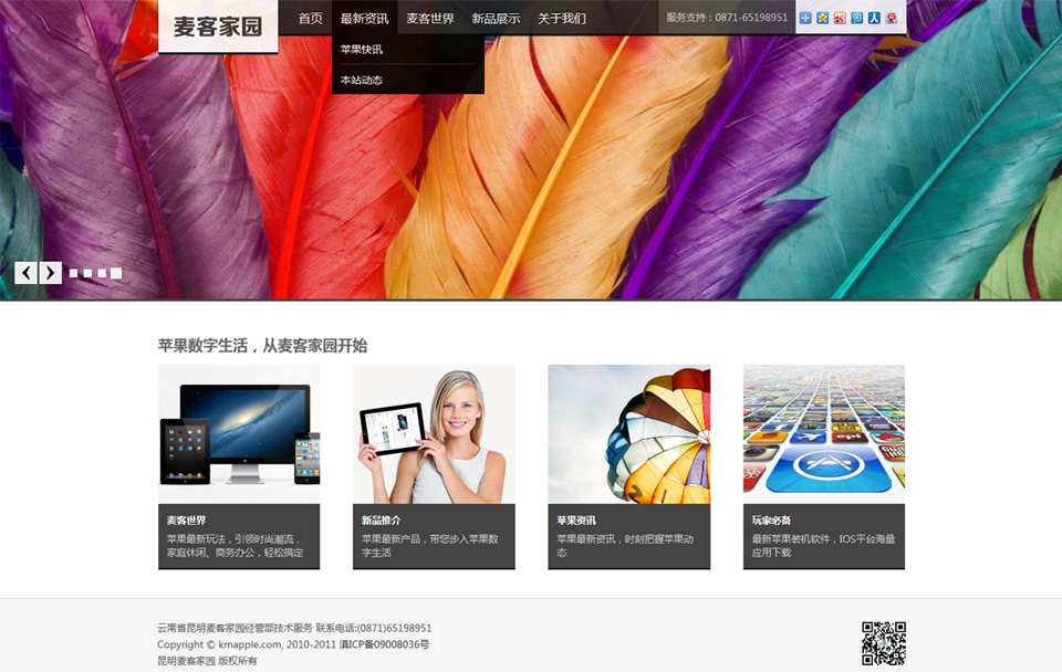 网站首页版面PC呈现界面